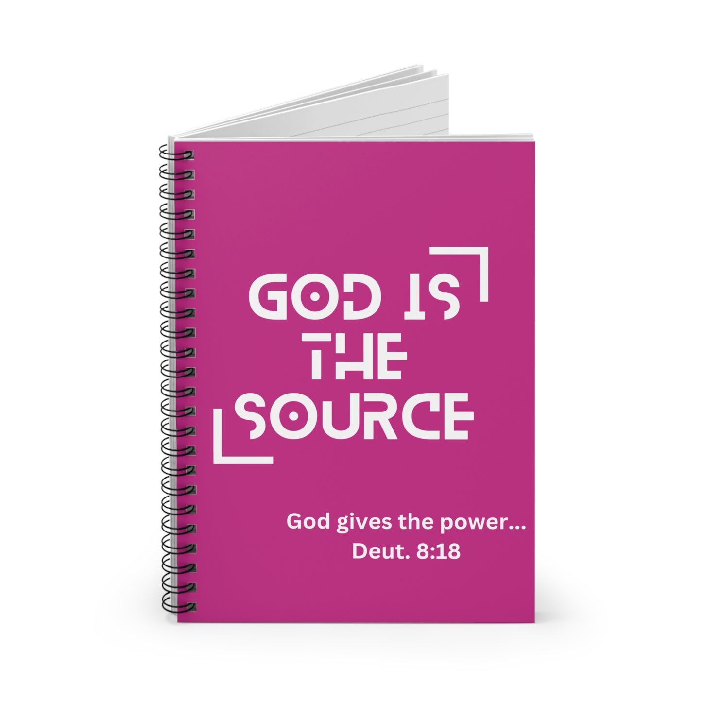 "God Is The Source" - Pink Christian Prayer Journal (Ruled)