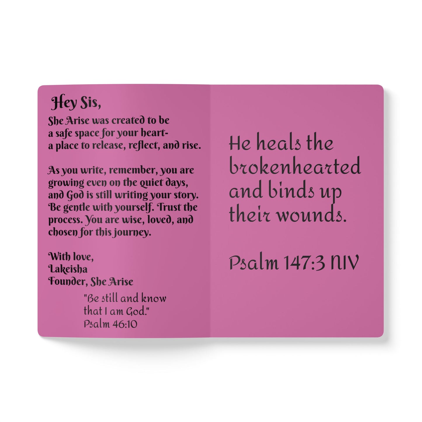 Be Still Softcover Journal — "Be Still: Journal Your Thoughts" Floral Christian Notebook for Women