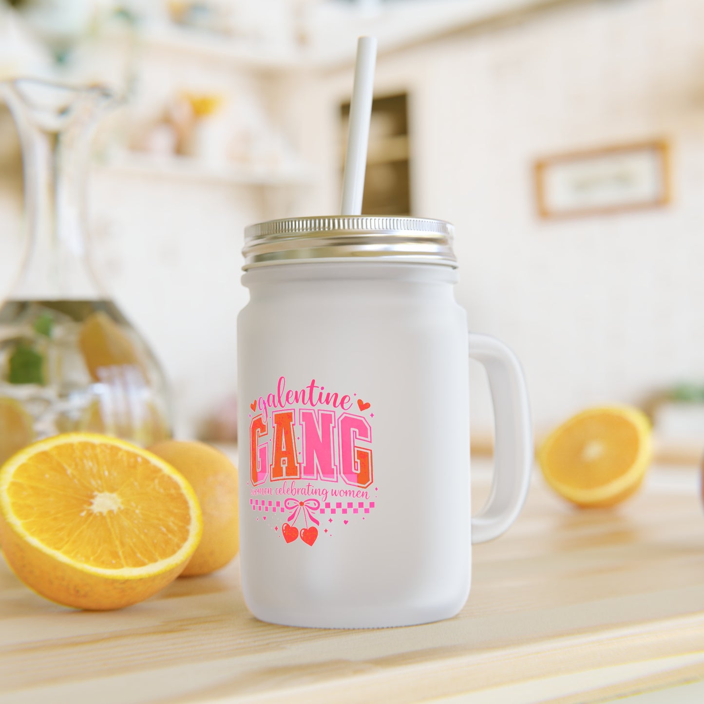 Valentine Gang Mason Jar — Cute Galentine’s Day with Straw