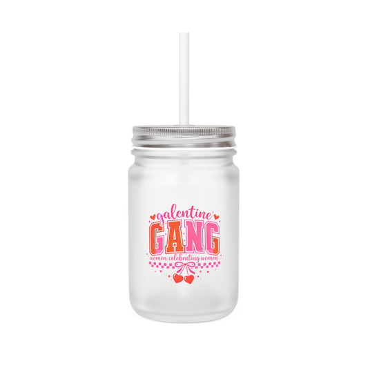Valentine Gang Mason Jar — Cute Galentine’s Day with Straw