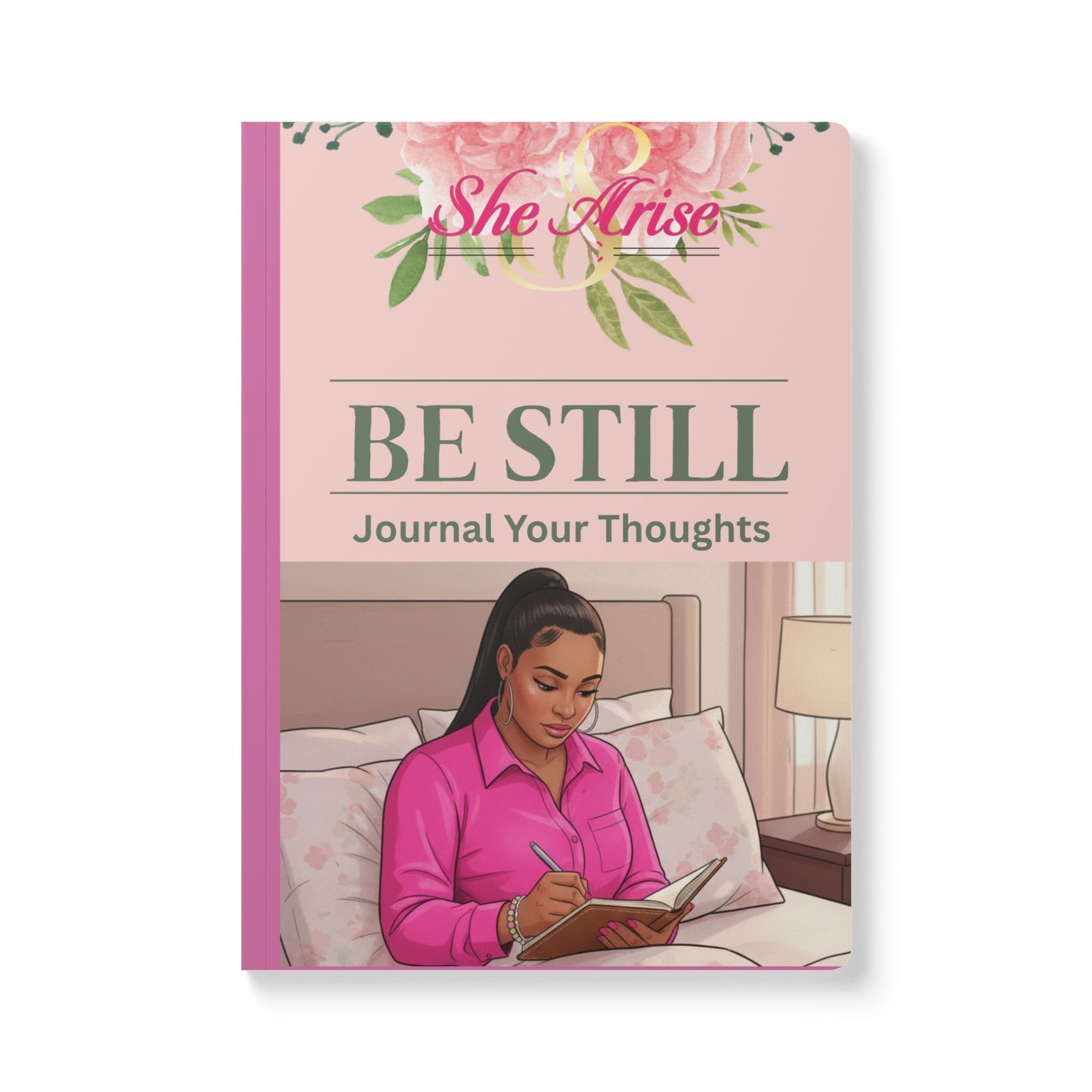 Be Still Softcover Journal — "Be Still: Journal Your Thoughts" Floral Christian Notebook for Women